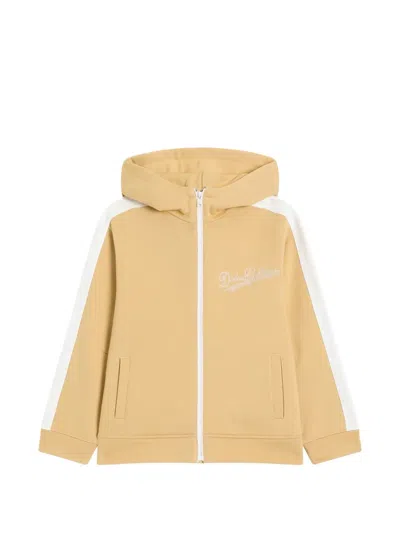 Dolce & Gabbana Kids' Hooded Stripe Zip Top In Neutral