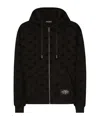 Dolce & Gabbana All-over Dg Print Zip-up Hoodie In Black
