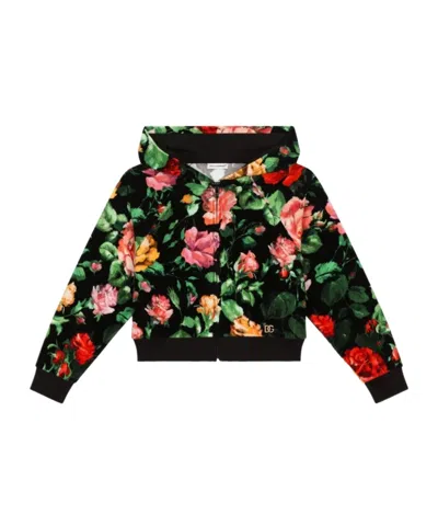 DOLCE & GABBANA ROSE PRINT HOODIE