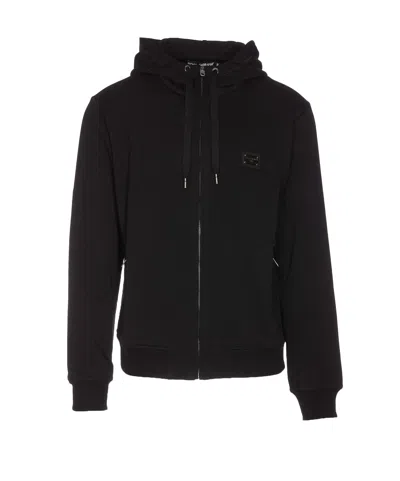 Dolce & Gabbana Hooded Sweatshirt In Black