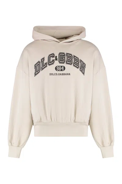 Dolce & Gabbana Hooded Sweatshirt In Jersey With Print In Animal Print