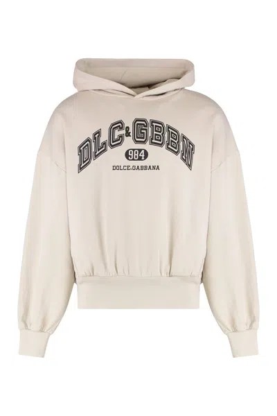 DOLCE & GABBANA HOODED SWEATSHIRT IN JERSEY WITH PRINT