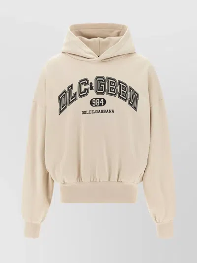 DOLCE & GABBANA HOODED SWEATSHIRT LOGO PRINT