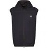 Dolce & Gabbana Sleeveless Jacket Hooded Design Grosgrain Profiles In Black