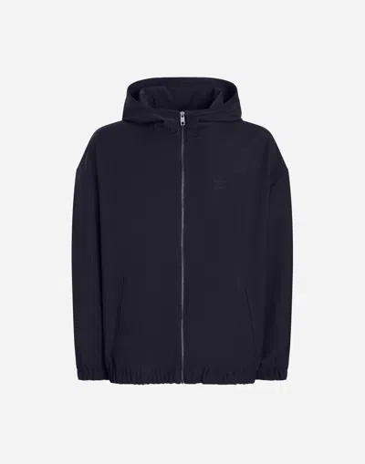 Dolce & Gabbana Hooded Woolen Jacket With Tag In Blue