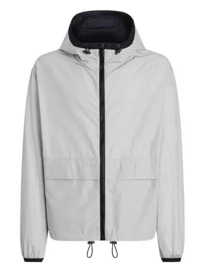 Dolce & Gabbana Hooded Zip Jacket In Gray