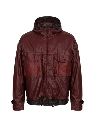 Dolce & Gabbana Cotton Hooded Technical Zip Jacket In Brown