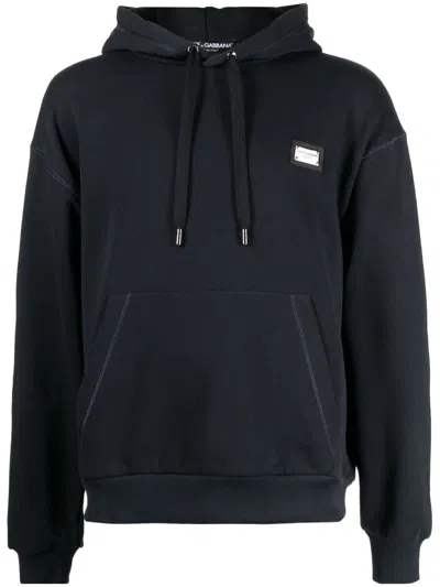 DOLCE & GABBANA BRANDED TAG JERSEY HOODIE