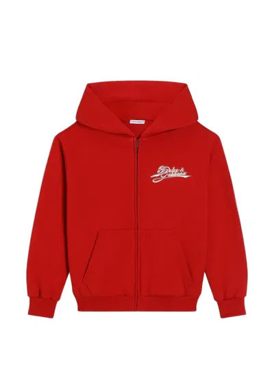 Dolce & Gabbana Kids' Hoodie With Logo In Red