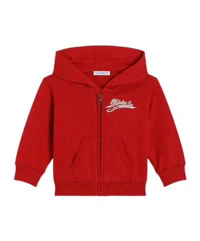 Dolce & Gabbana Kids' Hoodie With Logo In Red