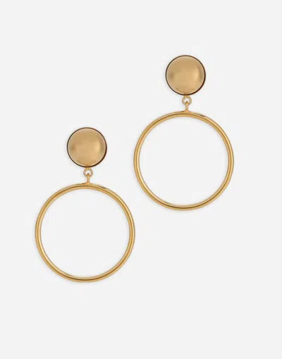 Dolce & Gabbana Hoop Drop Earrings In Gold