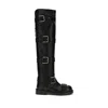 Dolce & Gabbana Bernini Buckled Crinkled-leather Over-the-knee Boots In Black