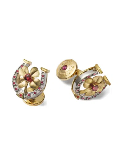 Dolce & Gabbana Horseshoe Clover Cufflinks In Gold