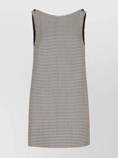 Dolce & Gabbana Houndstooth Button Mini Dress Sicily In Multicolour
