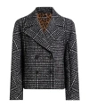 Dolce & Gabbana Check-pattern Double-breasted Jacket In Black