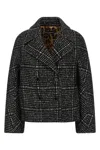 Dolce & Gabbana Houndstooth Wool-blend Jacket In Gray