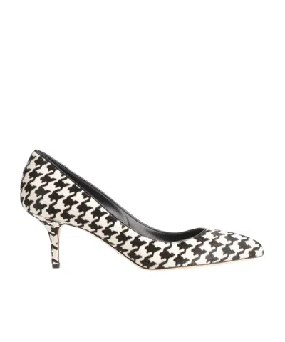 Dolce & Gabbana Houndstooth High Heels In White