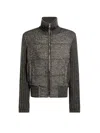 Dolce & Gabbana Herringbone-pattern Ribbed-knit Bomber Jacket In Gray
