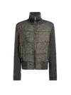 Dolce & Gabbana Herringbone-pattern Ribbed-knit Bomber Jacket In Gray