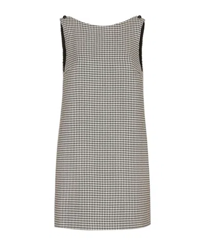 DOLCE & GABBANA HOUNDSTOOTH-PATTERN DRESS