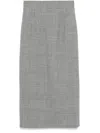Dolce & Gabbana Houndstooth-pattern Midi Skirt In Black