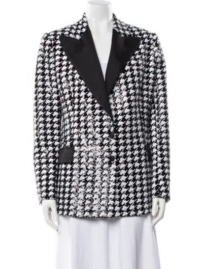 Pre-owned Dolce & Gabbana Houndstooth Print Blazer In Black