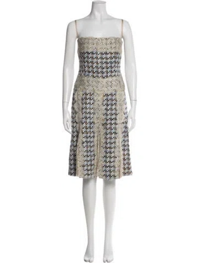 Pre-owned Dolce & Gabbana Houndstooth Print Knee-length Dress