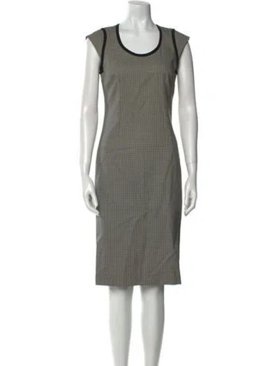 Pre-owned Dolce & Gabbana Houndstooth Print Knee-length Dress In Black