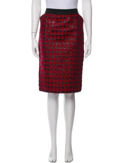 Pre-owned Dolce & Gabbana Houndstooth Print Knee-length Skirt In Multi