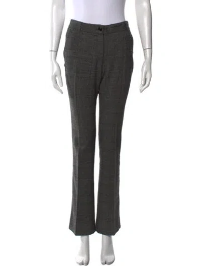 Pre-owned Dolce & Gabbana Houndstooth Print Wide Leg Pants In Gray