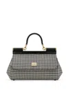 Dolce & Gabbana Houndstooth Tote Bag In Black