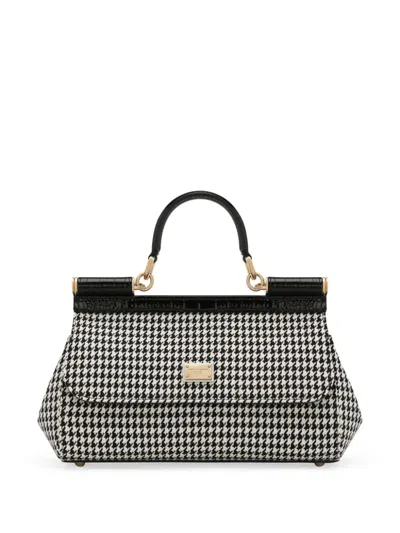 DOLCE & GABBANA HOUNDSTOOTH TOTE BAG