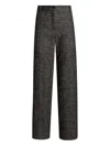 Dolce & Gabbana High Waist Herringbone Houndstooth Tailored Trousers In Black