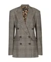 Dolce & Gabbana Houndstooth Virgin Wool Double-breasted Blazer In Gray