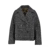 Dolce & Gabbana Short Double-breasted Checked Coat Dolce E Gabbana In Black