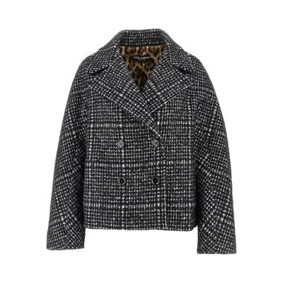 DOLCE & GABBANA HOUNDSTOOTH WOOL-BLEND JACKET