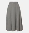 DOLCE & GABBANA HOUNDSTOOTH WOOL-BLEND MIDI SKIRT