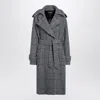Dolce & Gabbana Houndstooth Wool Checked Coat In Gray