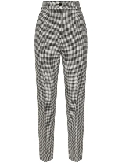 DOLCE & GABBANA HOUNDSTOOTH WOOL TROUSERS