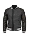 Dolce & Gabbana Houndstooth-pattern Distressed Bomber Jacket In Black
