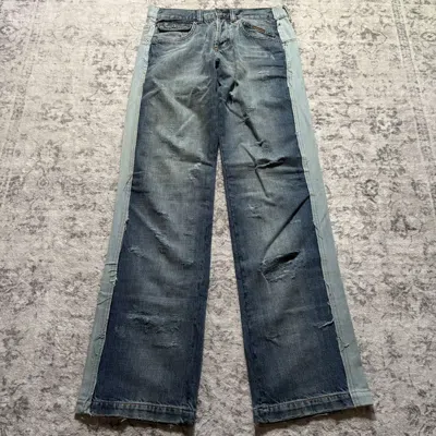 Pre-owned Dolce & Gabbana Hybrid Distressed Blue Denim Jeans | Size 31