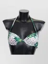 Dolce & Gabbana Hydrangea Print Bikini Top Supportive Halter In Multi