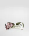 Dolce & Gabbana Hydrangea-print Braided Poplin Headband In Pink