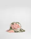 Dolce & Gabbana Hydrangea-print Poplin Hat In Pink