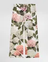 Dolce & Gabbana Hydrangea-print Poplin Trousers In Multi