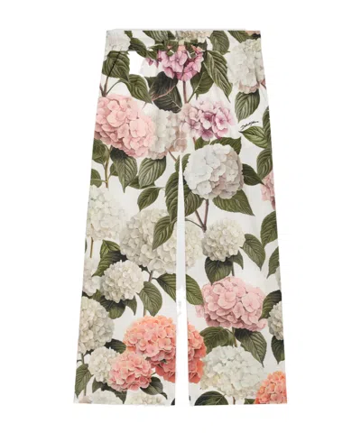 DOLCE & GABBANA HYDRANGEA-PRINT POPLIN TROUSERS