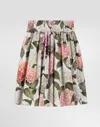 Dolce & Gabbana Hydrangea-print Poplin Skirt In Multi