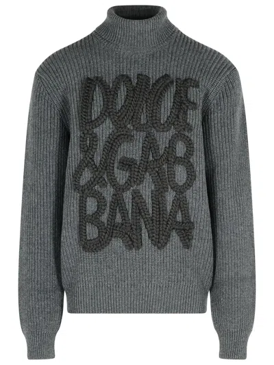 DOLCE & GABBANA DOLCE & GABBANA I GREY VIRGIN WOOL SWEATER MEN