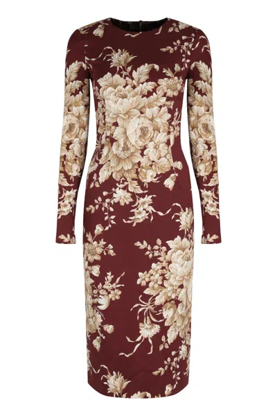 DOLCE & GABBANA DOLCE & GABBANA I LIVE IN A SHEATH DRESS MADE OF SILK CHARMEUSE.
