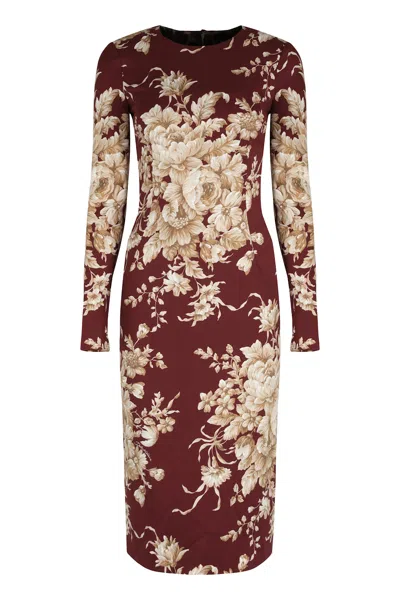Dolce & Gabbana I Live In A Sheath Dress Made Of Silk Charmeuse. In Multi